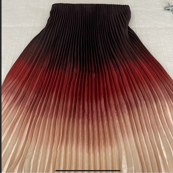 SOLD SOLD SOLD NWT Banana Republic Archive Ombre Silk Pleated Midi Skirt XSP - Picture 2 of 16